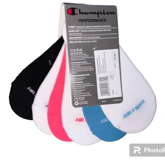 CHAMPION LADIES MULTI PACK (6) and MULTI COLORS OF WOMEN’S LINERS SHOE 5-9 NWT - Picture 2 of 4